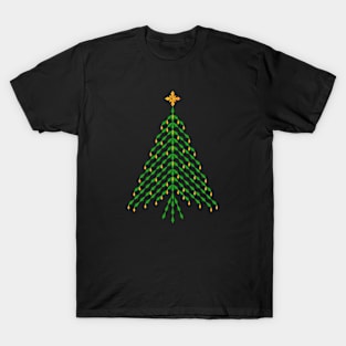 Elegant yellow and green crystal Christmas Tree T-Shirt